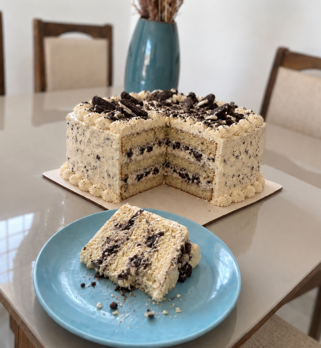 Bolo Quadrado Cookies n Cream
